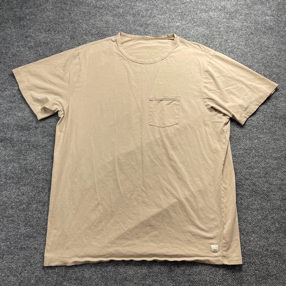 Vuori Mens Feather Pocket Tee Tan Beige Short Sleeve T-Shirt XL V1031